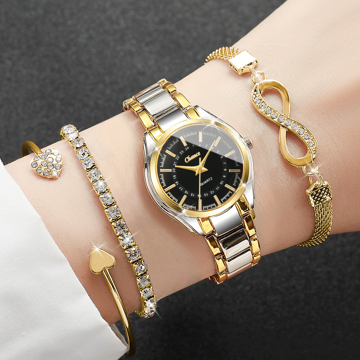 Luxury Watch Packaging Box - 4PCS Elegant Women Watches Bracelets Set