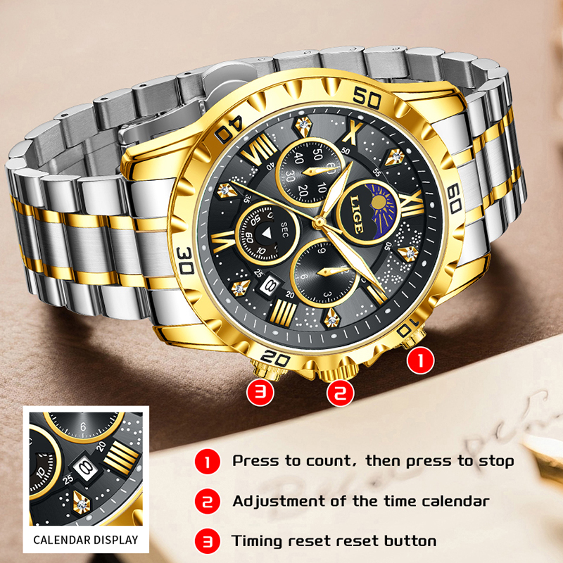 LIGE Top Brand Luxury Quartz M – обзор и цена Luxury Quartz Watch Brands