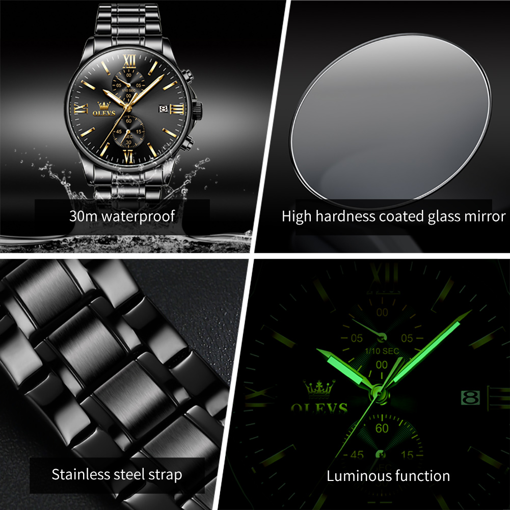 OLEVS 2886 Classic Black Quart – обзор и цена Luxury Watch All Black