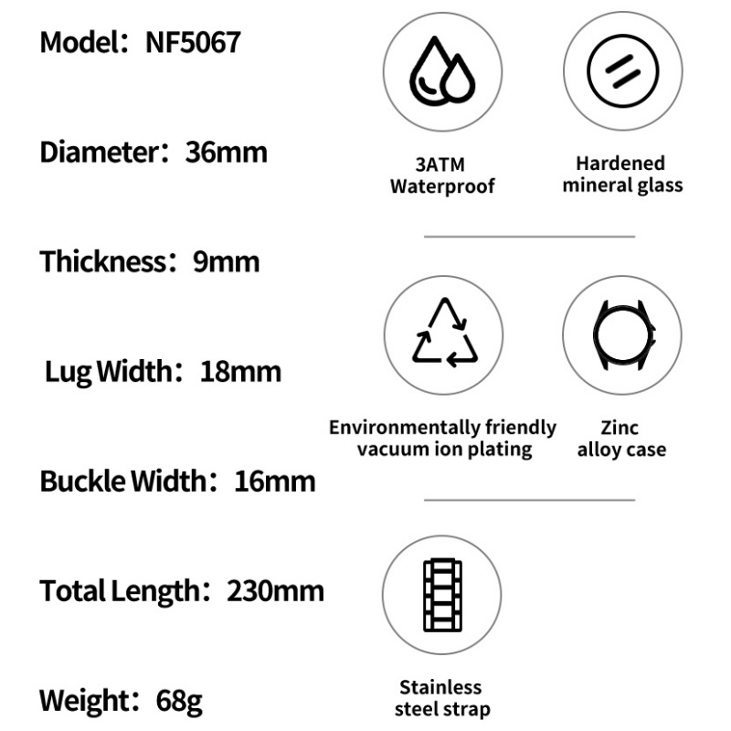 NAVIFORCE Ladies 3ATM Waterpro – обзор и цена Luxury Watch Black