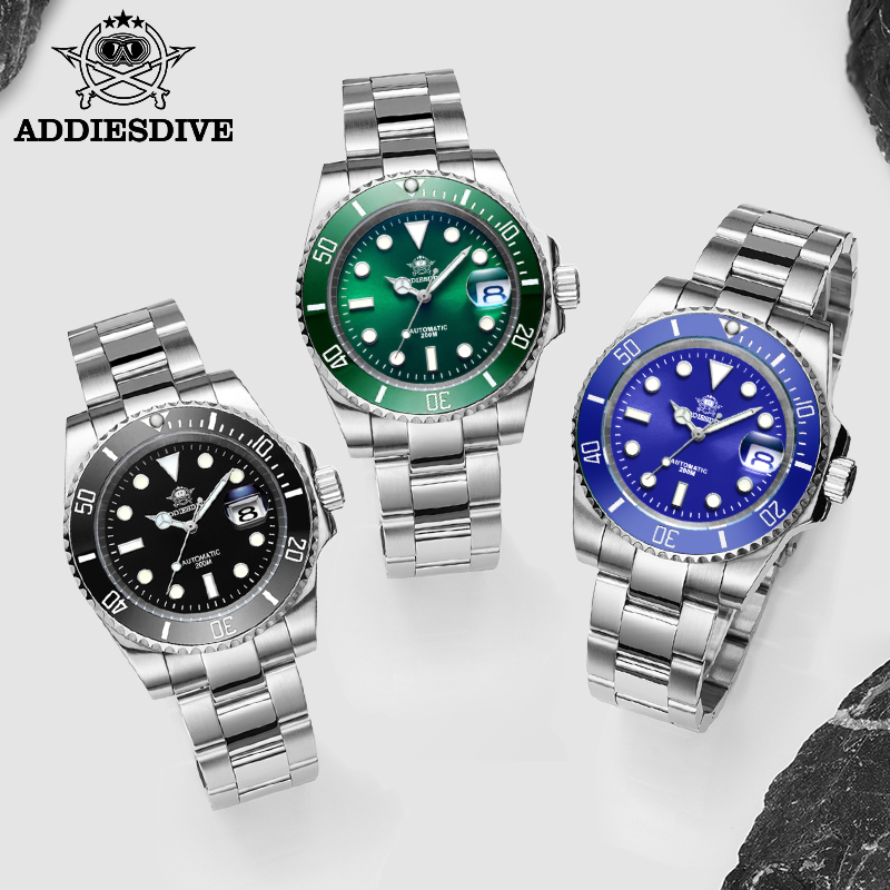 ADDIESDIVE New Water Diver Wat – обзор и цена Luxury Watch All Black