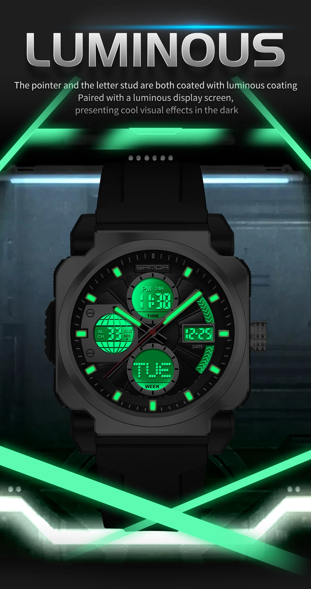 SANDA Men's Electronic Watch O – обзор и цена Luxury Watch Shop